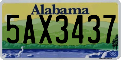 AL license plate 5AX3437