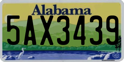 AL license plate 5AX3439