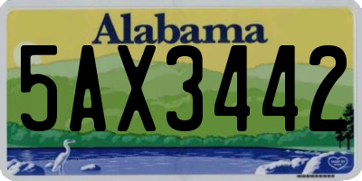 AL license plate 5AX3442