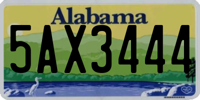 AL license plate 5AX3444