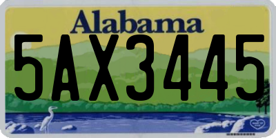 AL license plate 5AX3445