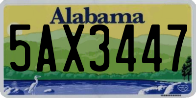 AL license plate 5AX3447