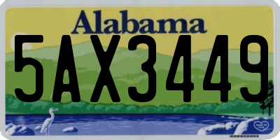 AL license plate 5AX3449