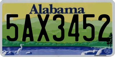 AL license plate 5AX3452