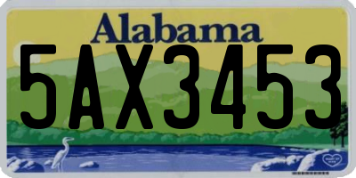 AL license plate 5AX3453