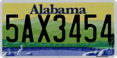 AL license plate 5AX3454