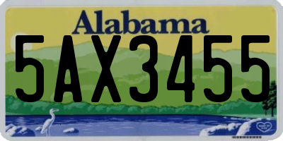 AL license plate 5AX3455
