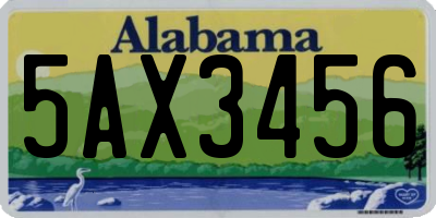 AL license plate 5AX3456