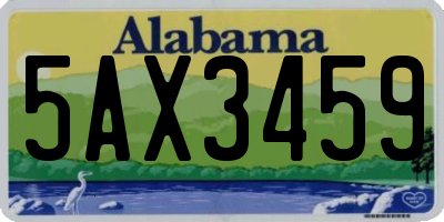 AL license plate 5AX3459