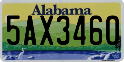 AL license plate 5AX3460