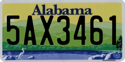 AL license plate 5AX3461