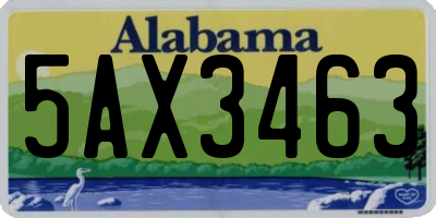 AL license plate 5AX3463