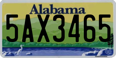 AL license plate 5AX3465