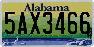 AL license plate 5AX3466