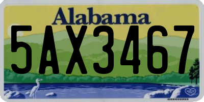 AL license plate 5AX3467