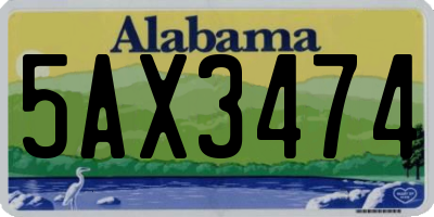 AL license plate 5AX3474