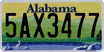 AL license plate 5AX3477