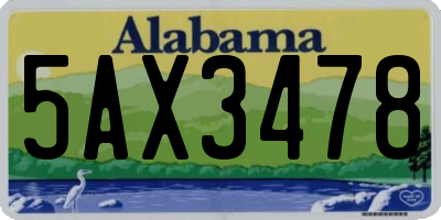 AL license plate 5AX3478