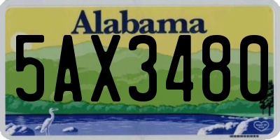 AL license plate 5AX3480