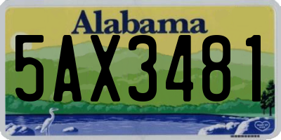 AL license plate 5AX3481