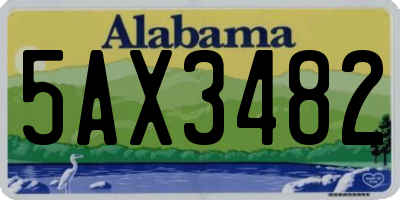 AL license plate 5AX3482