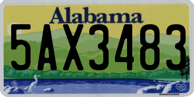 AL license plate 5AX3483