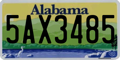 AL license plate 5AX3485