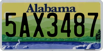 AL license plate 5AX3487
