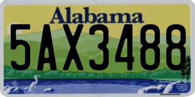 AL license plate 5AX3488