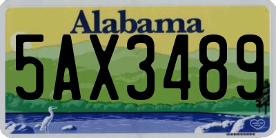 AL license plate 5AX3489