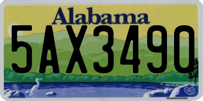 AL license plate 5AX3490
