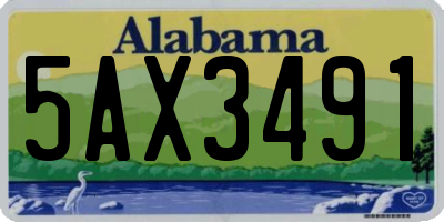 AL license plate 5AX3491