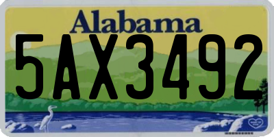 AL license plate 5AX3492
