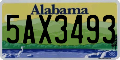 AL license plate 5AX3493