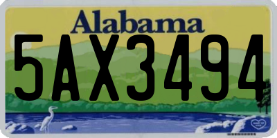 AL license plate 5AX3494