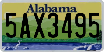 AL license plate 5AX3495