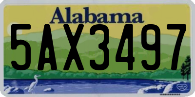 AL license plate 5AX3497