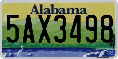AL license plate 5AX3498