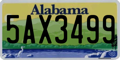 AL license plate 5AX3499