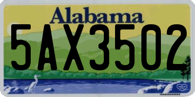 AL license plate 5AX3502
