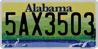 AL license plate 5AX3503
