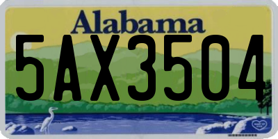 AL license plate 5AX3504