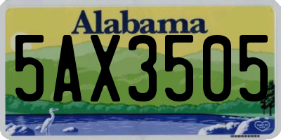 AL license plate 5AX3505