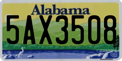 AL license plate 5AX3508