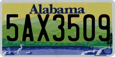 AL license plate 5AX3509