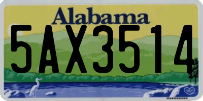 AL license plate 5AX3514