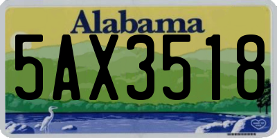 AL license plate 5AX3518