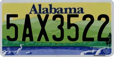 AL license plate 5AX3522