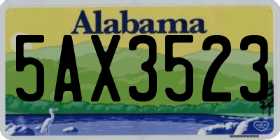 AL license plate 5AX3523