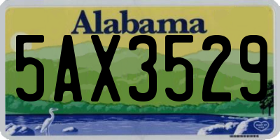 AL license plate 5AX3529